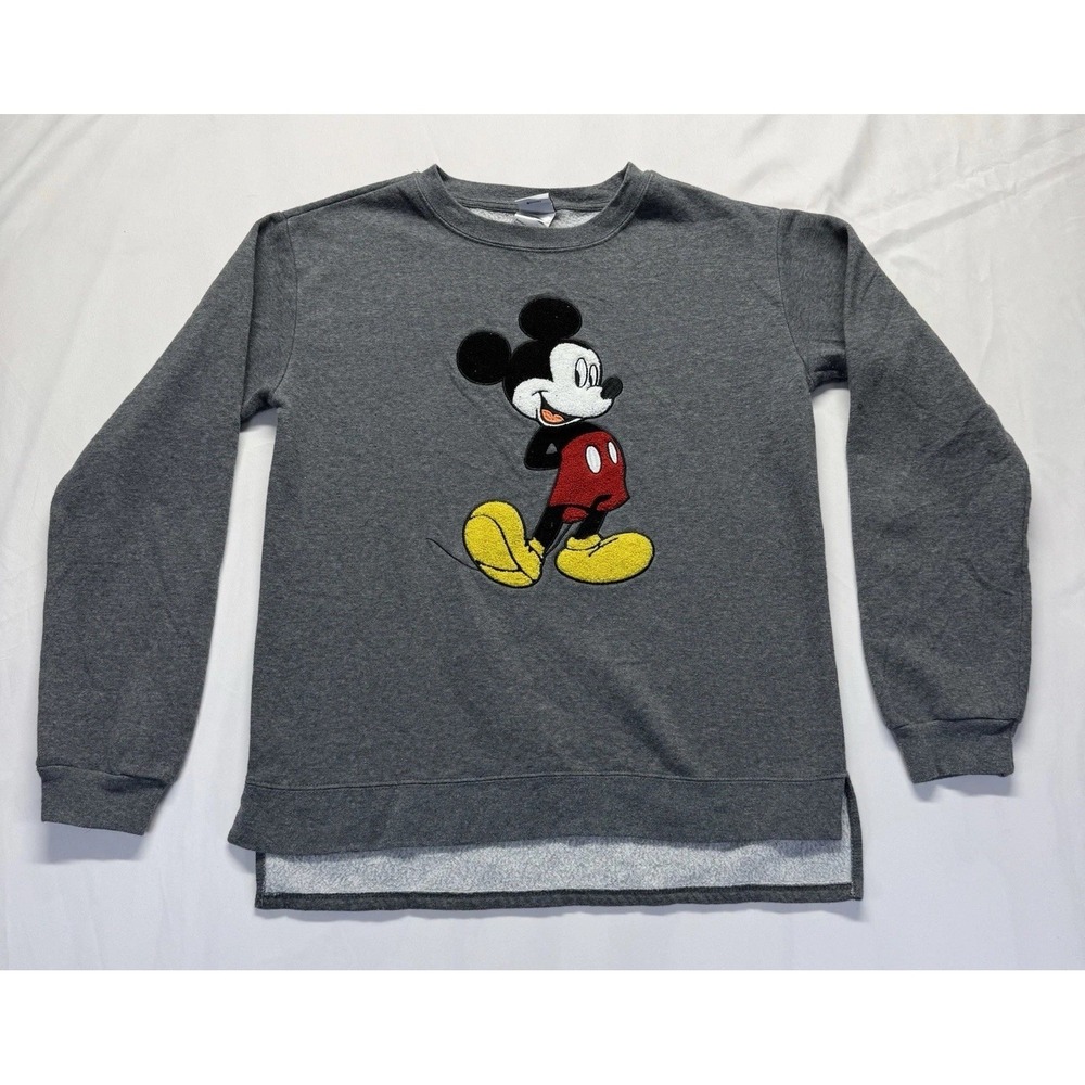Disney Mickey Mouse Sweatshirt adult M charcoal graphic crewneck long sleeve